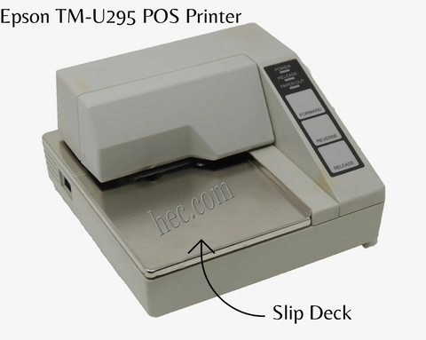 Flatbed Slip Printer for cheque and authorization terminals Epson TM-U295 (292): Serial, w/o PS, EDG Epson TM-U295 (292): Serial, w/o PS, EDG, Single Colour, Drawer kick-out, RS-23
