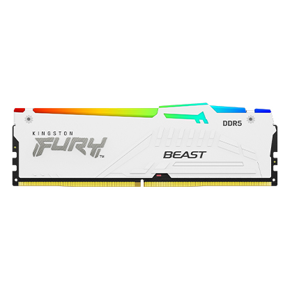 KINGSTON 128GB 5600MT/s DDR5 CL40 DIMM (Kit of 4) FURY Beast White RGBXMP