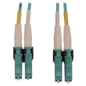 Eaton 400G Multimode 50/125 OM4 Switchable Fiber Optic Cable (Duplex LC-PC M/M), LSZH, Aqua, 1 m (3.3 ft.)