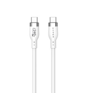HyperJuice 2M Silicone USB-C to USB-C 240W Charging Cable - White