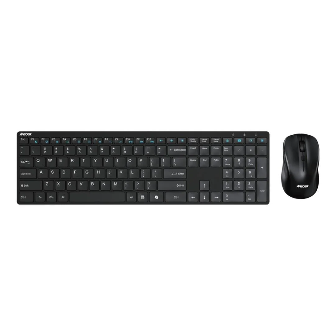 Mecer 2,4Ghz Wireless Keyboard & Mouse(800/1200/1600DPI) COMBO - Black