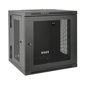 Eaton SmartRack 10U Low-Profile Switch-Depth Wall-Mount Small Rack Enclosure, Hinged Back