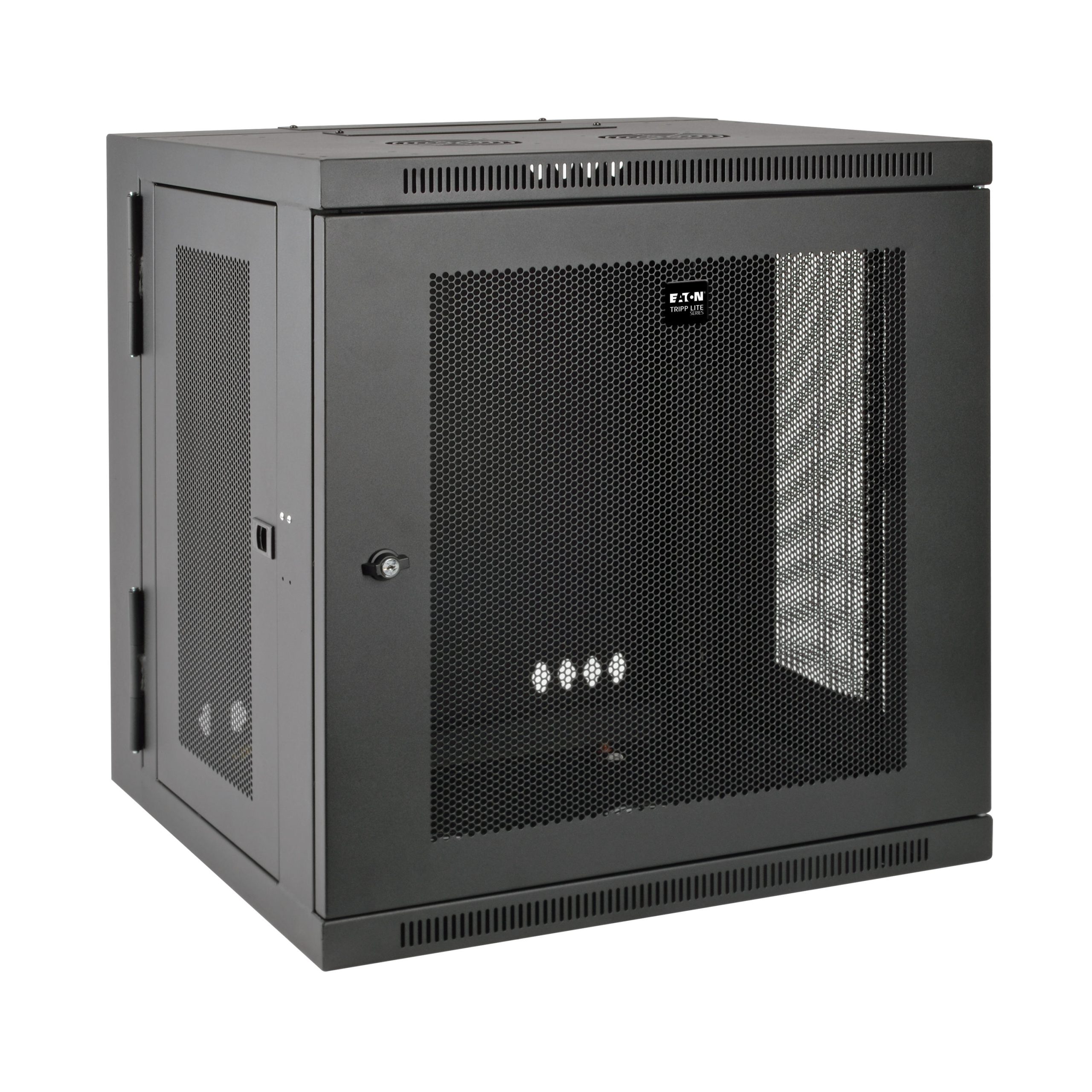 Eaton SmartRack 10U Low-Profile Switch-Depth Wall-Mount Small Rack Enclosure, Hinged Back