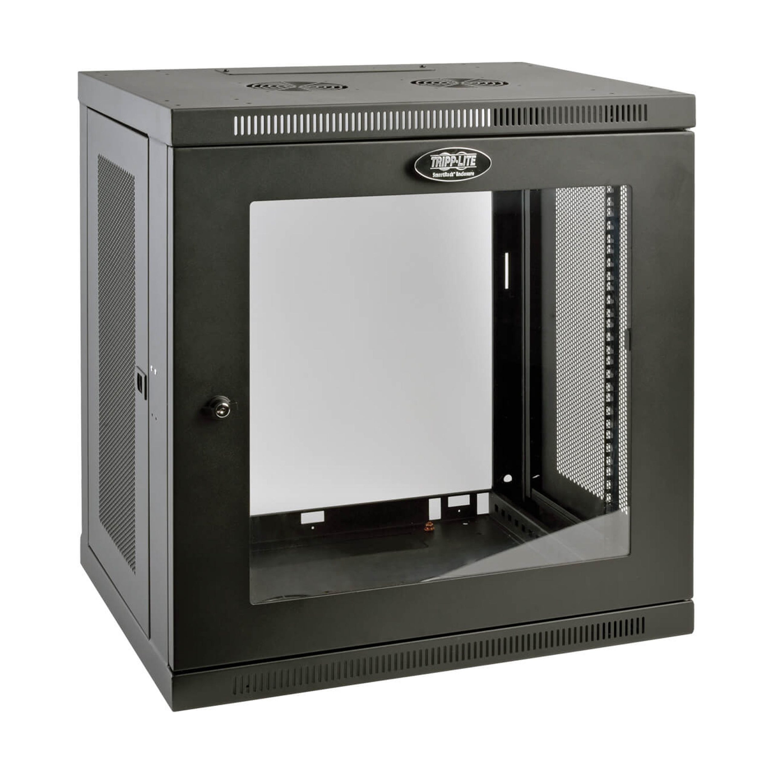 Eaton SmartRack 12U Low-Profile Switch-Depth Wall-Mount Small Rack Enclosure, Clear Acrylic Window