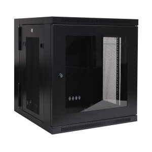 Eaton SmartRack 12U Low-Profile Switch-Depth Wall-Mount Small Rack Enclosure, Clear Acrylic Window, Hinged Back