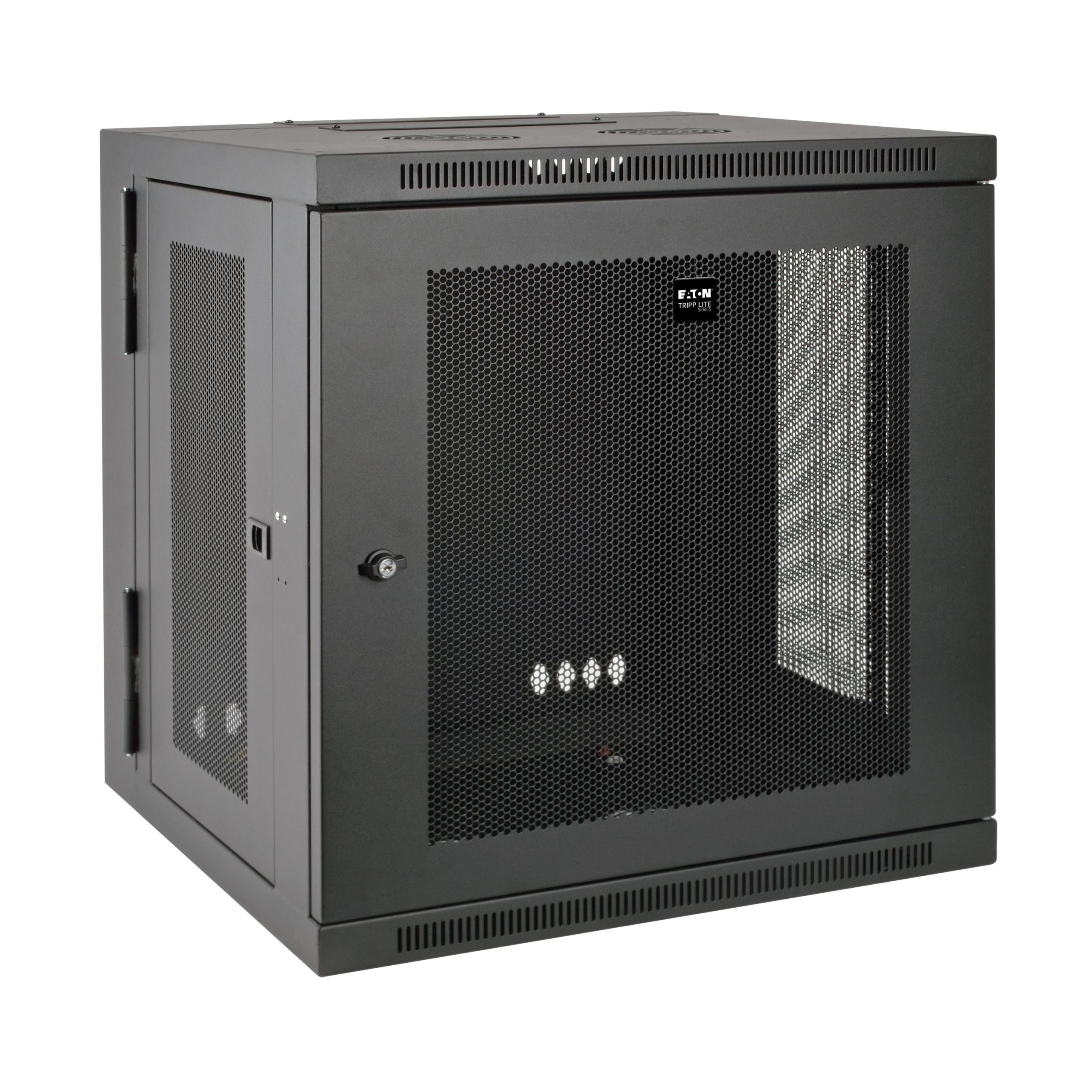 Eaton SmartRack 12U Low-Profile Switch-Depth Wall-Mount Small Rack Enclosure, Hinged Back