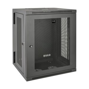 Eaton SmartRack 15U Low-Profile Switch-Depth Wall-Mount Half-Height Rack Enclosure, Hinged Back