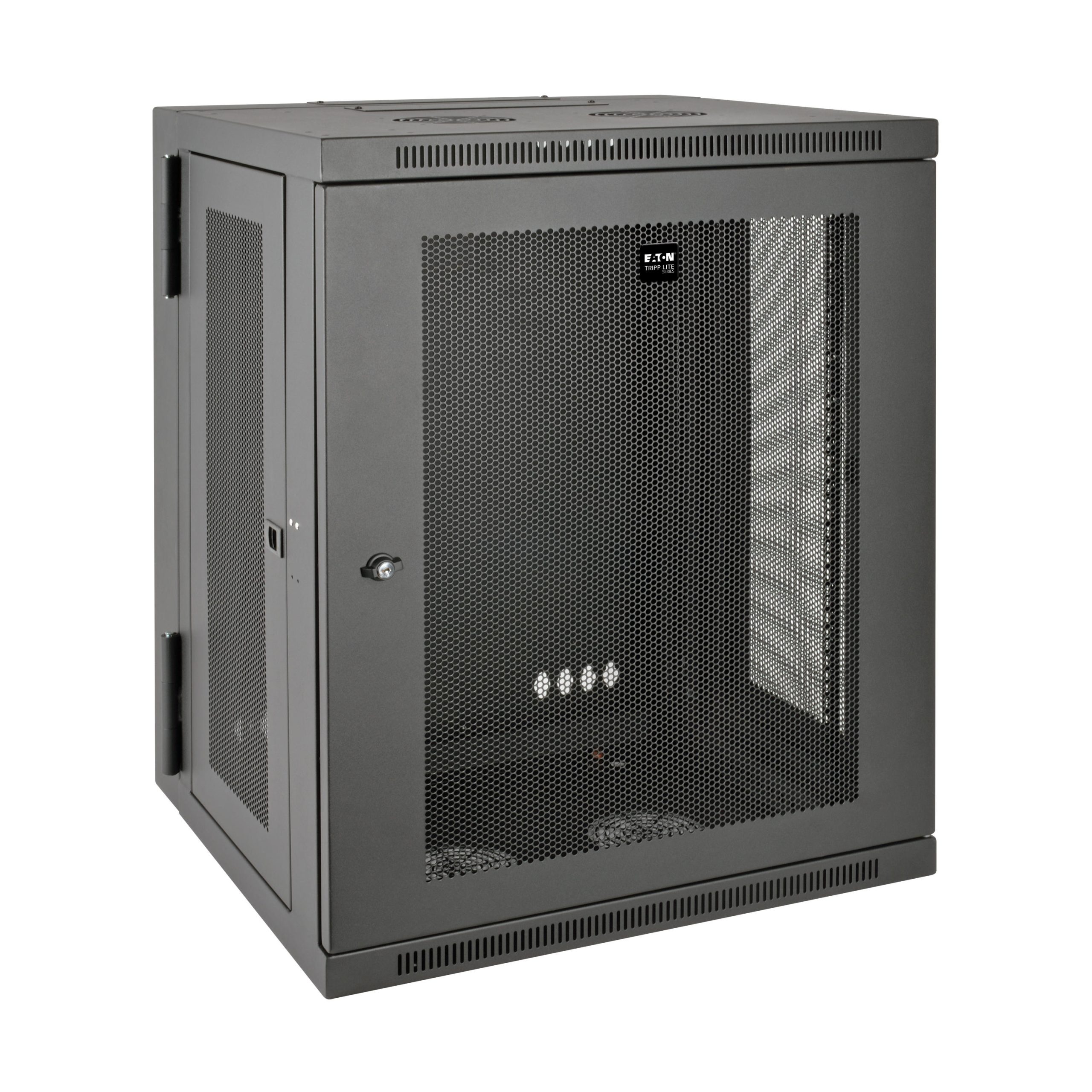Eaton SmartRack 15U Low-Profile Switch-Depth Wall-Mount Half-Height Rack Enclosure, Hinged Back