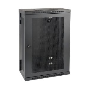 Eaton SmartRack 18U Low-Profile Patch-Depth Wall-Mount Half-Height Rack Enclosure, Hinged Back