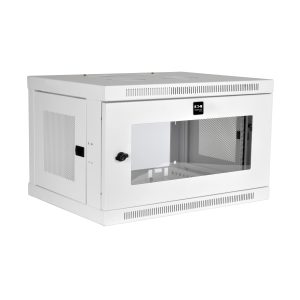 Eaton SmartRack 6U Low-Profile Switch-Depth Wall-Mount Mini Rack Enclosure, Clear Acrylic Window, White