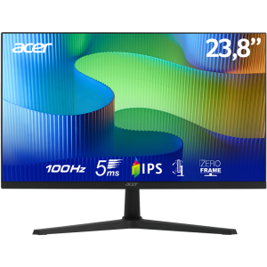Acer Monitor 24" IPS-FHD 100HZ E241Y (R-Stand) ELED Zero Frame HDMI+VGA AC power 100-240V Black HDMI Cable incl. 3 YR Exchang