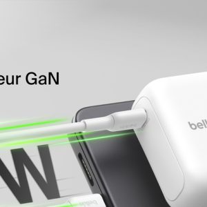Belkin - 100 Watt GAN Wall Charger - White (Foldable EU 2 Pin Plug)
