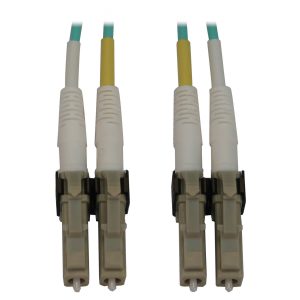 Eaton 400G Multimode 50/125 OM3 Switchable Fiber Optic Cable (Duplex LC-PC M/M), LSZH, Aqua, 1 m (3.3 ft.)