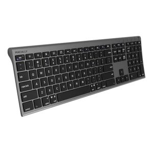 Macally - Ultra Slim Bluetooth keyboard - Space Grey - Includes Numeric Keypad - Premium Brand! - Premium Brand - 2 Year Warranty (works ON Mac and Windows)