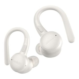 Belkin - SoundForm - ActiveFit Wireless Earphones with Built-in Microphone, USB-C Fast Charging, 36H Battery Life, IP54 Water Resistance - Bluetooth Earbuds for iPhone, iPad, Galaxy, Pixel, & More - Sand
