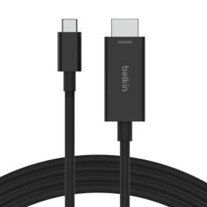 Belkin - USB-C TO HDMI (Male) - 2 Meter - Cable - Black (Connect a Chromebook, MacBook, PC, or other USB-C devices to an HDMI display with our 2M USB-C to HDMI Cable. It supports resolutions up to 8K at 60Hz, giving you a convenient, plug-and-play single-cable solution for a variety of displays)