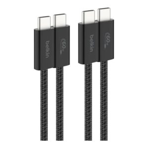 Belkin - USB-C to USB-C 60 Watt Braided Cable 1.5 Meter - Black - 2 Pack