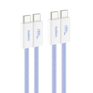 Belkin - USB-C to USB-C 60 Watt Braided Cable 1.5 Meter - Blue - 2 Pack
