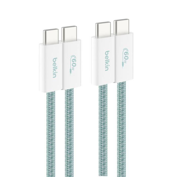 Belkin - USB-C to USB-C 60 Watt Braided Cable 1.5 Meter - Green - 2 Pack