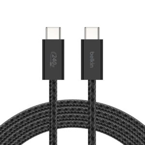 Belkin - BoostCharge - USB-C to USB-C Braided Cable - 1.5 Meters - 240 Watt Cable - 2 Pack - Black