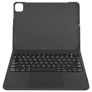 Belkin - Everday Keyboard Case with Touch Pad for the Apple iPad Air 11" M2/M3 (2024) - Black (Backlit Bluetooth keyboard for easy viewing, Large, click-anywhere trackpad, Space for magnetic storage of Apple Pencil (not included), Long-lasting 450mAH battery, Internal keyboard battery holds charge independently from iPad - NOTE: DOES NOT Include USB-C Charge cable for the Keyboard - SOLD Seperatley