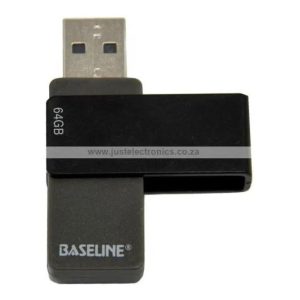 Baseline 64GB USB 2.0 Swivel Memory Stick is a reliable and convenient storage solution for everyday use. Its swivel design protects the USB connector while allowing easy access. W