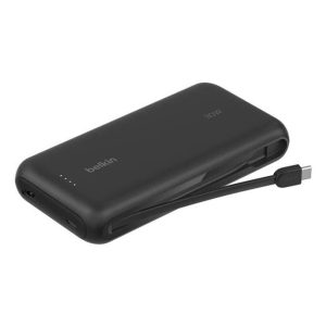 Belkin - BoostCharge 20 000 Mah - Power Bank with Integrated USB-C Cable - Also Includes: USB-C Port allows charging of a second device at the same time - 30 Watt - Black - 2 Year Warranty