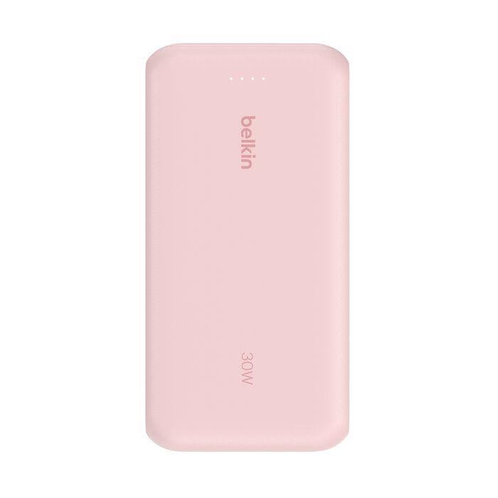 Belkin - BoostCharge 20 000 Mah - Power Bank with Integrated USB-C Cable - Also Includes: USB-C Port allows charging of a second device at the same time - 30 Watt - Pink - 2 Year Warranty