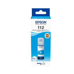 Epson 112 EcoTank Pigment Cyan ink bottle (70 ml). 6000 pages @ 5% coverage