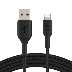 Belkin - Boostcharge Braided Lightning to USB-A Cable - Black 1 Meter