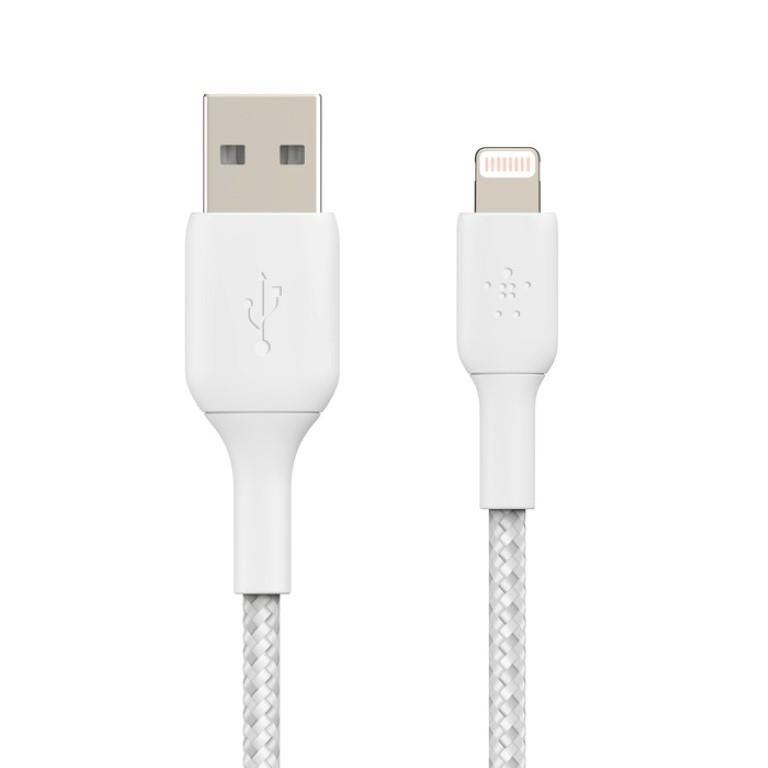 Belkin - Boostcharge Braided Lightning to USB-A Cable - White 2 Meters