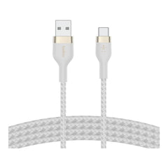 Belkin - BoostCharge Pro Flex Braided USB-A to USB-C - 1 Meter - White