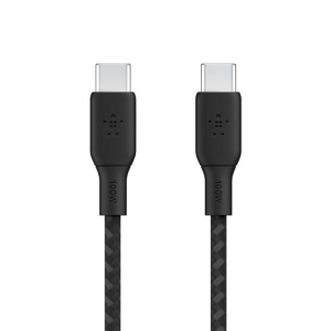 Belkin BoostCharge - USB-C Male to USB-C Male Braided Cable 100 Watt Power Delivery - 2 Meter Cable - Black