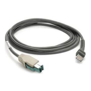 Zebra Cable - Shielded USB: Power Plus Connector; 7ft. (2.1m); Straight; 12V