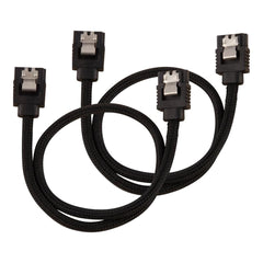 Corsair Premium Sleeved SATA Data Cable Set with Straight Connectors; Black; 30cm