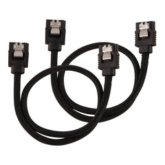 Corsair Premium Sleeved SATA Data Cable Set with Straight Connectors; Black; 60cm
