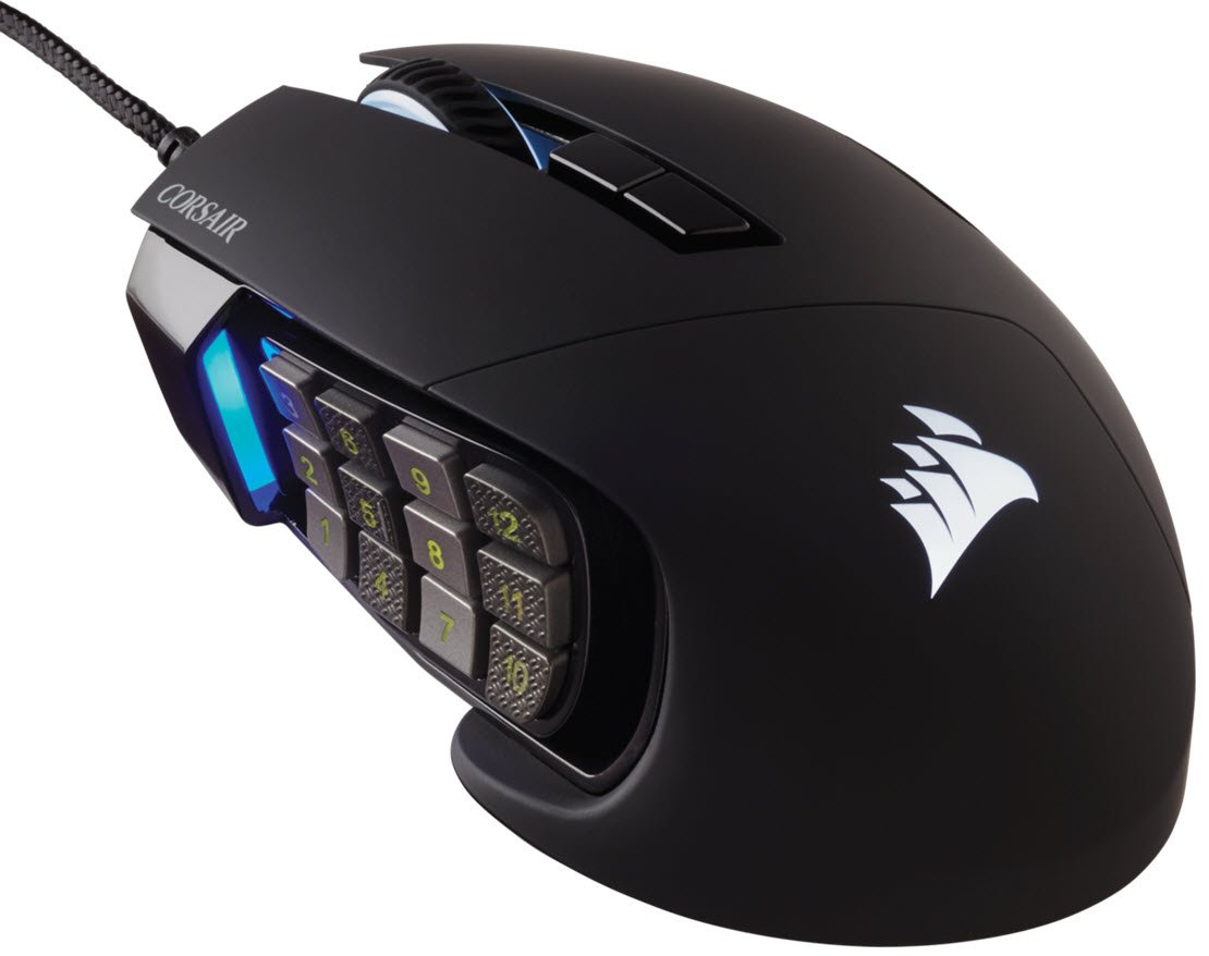 Corsair SCIMITAR ELITE RGB Optical MOBA/MMO Gaming Mouse; 18;000 DP; Black