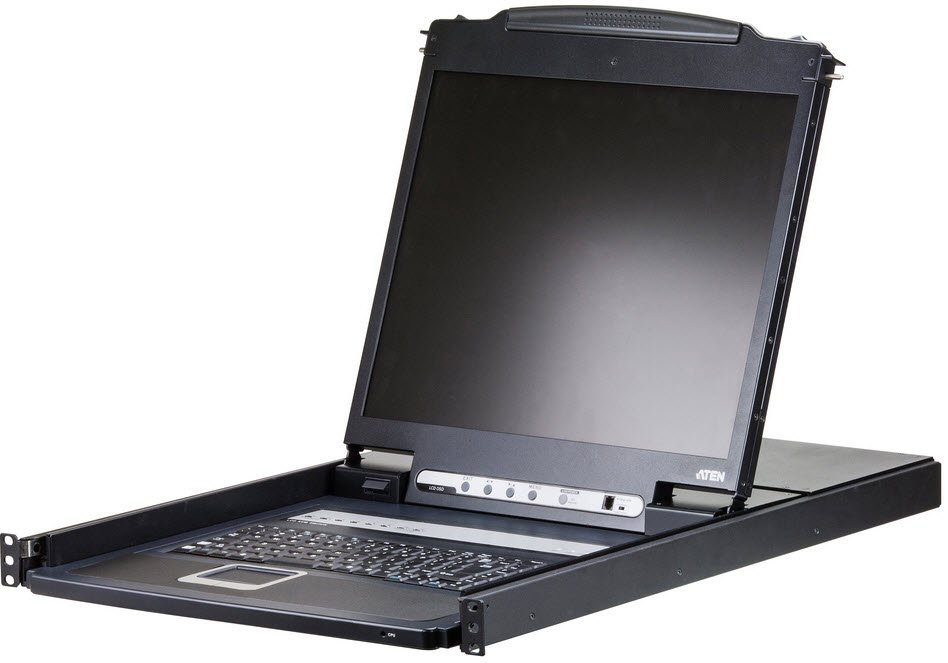 ATEN 8P PS/2-USB VGA 19'' LCD KVM Switch W/(USA KB/SPKB)/W/(US/EU) CORD