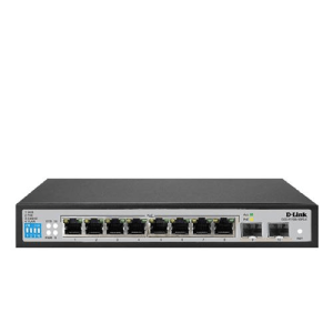 D-Link 8-Port 10/100/1000 Mbps + 2 Gigabit SFP PortsLayer 2 Gigabit EasySmart Managed Long Range PoE+ Switch, 96W total POE budget, Maximum distance of 250m (1-8 ports),…