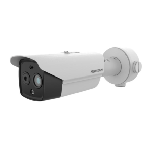 Hikvision Thermal & Optical Bi-spectrum Network Bullet Camera, Thermal: 6.9mm, 256x192, Optical: 6.4mm, 4MP, Stobe light & audio alarm