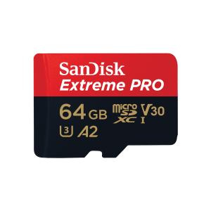 Sandisk Extreme Pro 64GB 4K Video MicroSDXC Card with Adapter