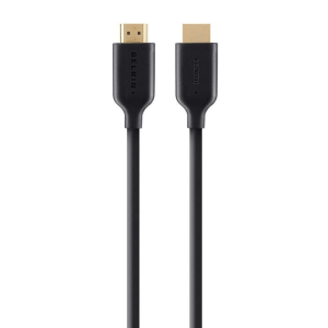 Belkin - Premium Gold-Plated High-Speed Male HDMI Cable with Ethernet 4K/Ultra HD Compatible - Black (Premium Cable) - 5 Meters - Black