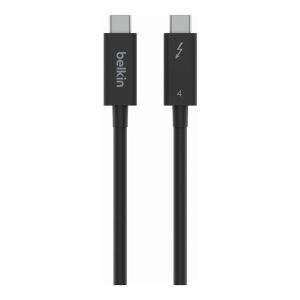 Belkin - Thunderbolt 4 100 Watt Cable - 1 Meters Passive Cable - Black (Power laptops, smartphones, tablets, and more with our Thunderbolt 4 Cable. Access up to 100 Watt with our Power Delivery enabled cable for a fast and powerful charge to your connected devices)