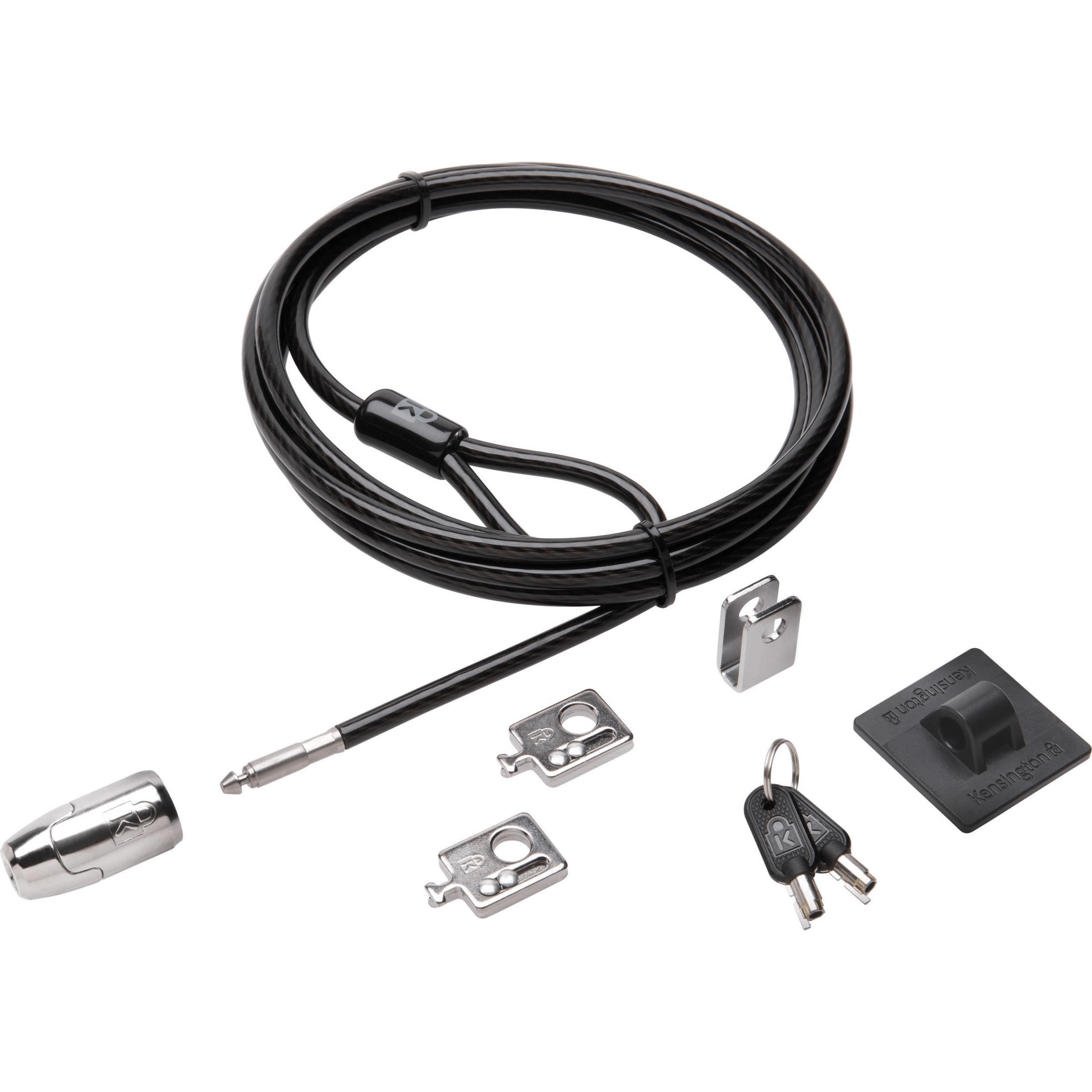 Kensington - Desktop (Lockdown the Desktop and Monitor) & Peripherals (allowing you to lock down your Mouse/Keyboard/Desk Phone etc) Locking Kit T-Bar (Single Keyed) 2.0 - 5.5mm Thick/2.4m Length (includes: Kensington’s free online code registration program that allows for quick, secure and easy lookup if the key is ever lost or forgotten – a free replacement key will be sent once verified and if customer has registered the key number - https://customer.kensington.com/en/gb/4590/register-retrieve-lock-management