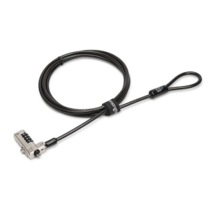 Kensington - N17/Wedge Slot - Combination Lock - Strongest Security for Dell Laptops - Works with NON Standard Lock Slot (Please confirm notebook model with FF team - to confirm fit) (Dell Part 461-AAHH) (Includes - Register & RetrieveKensington’s free online code registration program that allows for quick, secure and easy lookup if the combination is ever lost or forgotten) Self-coiling carbon steel cable is easily transportable and strong, stretching up to 1.8m and shrinking down to 76mm. Plastic sheathing protects surfaces.(Allows Ultra-Thin and 2-in-1 Laptops to Lie Flat and Stable) https://customer.kensington.com/en/gb/4743/product-lock-registration - 5 year Warranty (Please confirm notebook model with FF team - to confirm fit - we will not take back incorrect locks - due to wrong information from reseller) - NOTE: ONCE Locks ARE Used/opened - THEY Cannot BE Returned.