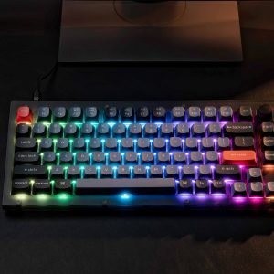 Keychron V1 Max QMK/VIA Wireless Custom Mechanical Keyboard | BROWN Switches – Black