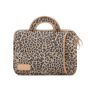 Tuff-Luv - Ladies Top Loading 15.6" Tablet/Laptop Clutch Canvas Bag - Leopard Print - 1 Year Warranty