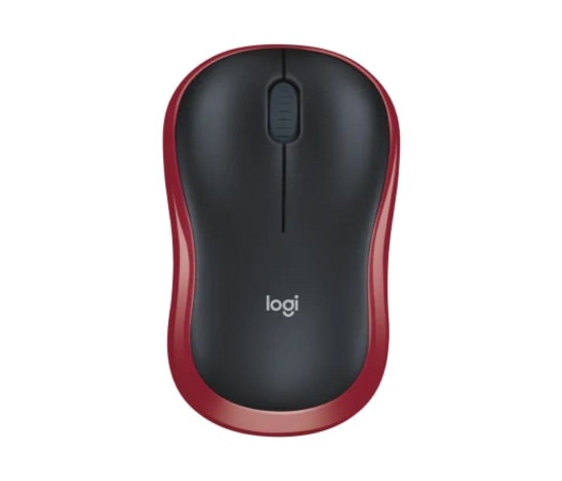Logitech Wireless Mouse M185 (RED) Nano USB receiver 3 buttons optical tracking with wheel 10m range