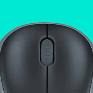Logitech Wireless Mouse M185 (Black & Blue) Nano USB receiver 3 buttons optical tracking with wheel 10m range 12-month battery l