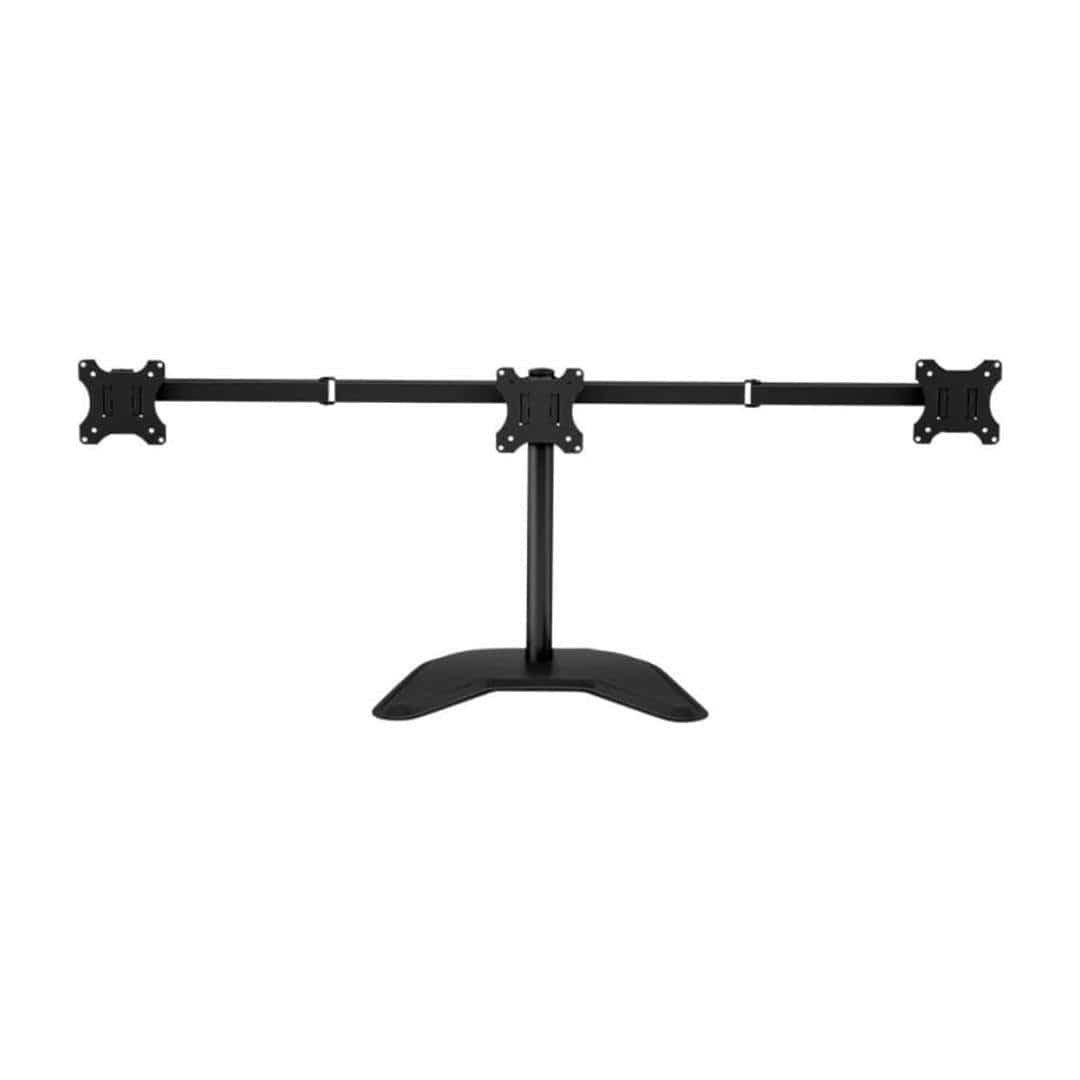 Tuff-Luv Triple Monitor Arm - 3× Monitors up to 24" - Desk Stand (Non-Clamp) - Black